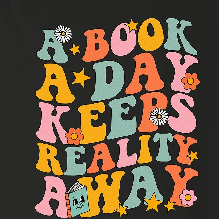 A Book a Day Keeps Reality Away Groovy Library Reading Lover Toddler Long Sleeve Shirt