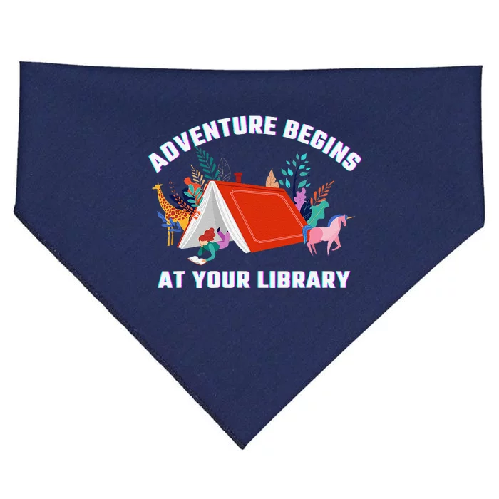 Adventure Begins At Your Library Summer Reading 2024 USA-Made Doggie Bandana