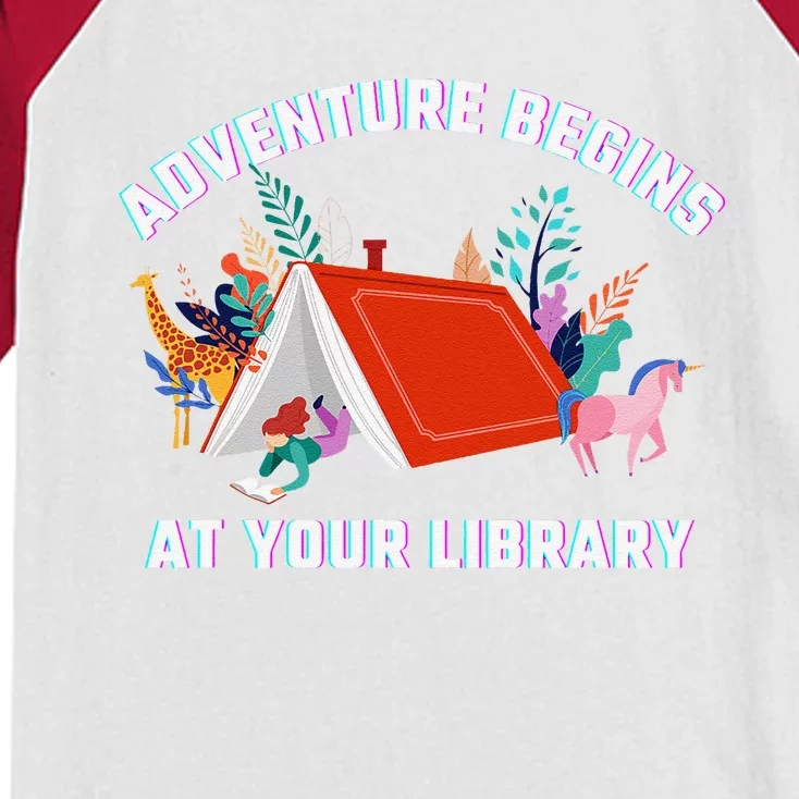 Adventure Begins At Your Library Summer Reading 2024 Kids Colorblock Raglan Jersey