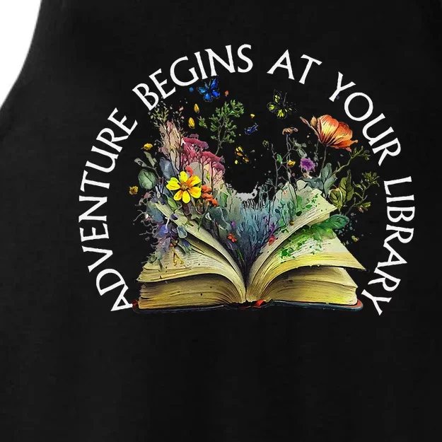 Adventure Begins At Your Library Summer Reading 2024 Ladies Tri-Blend Wicking Tank