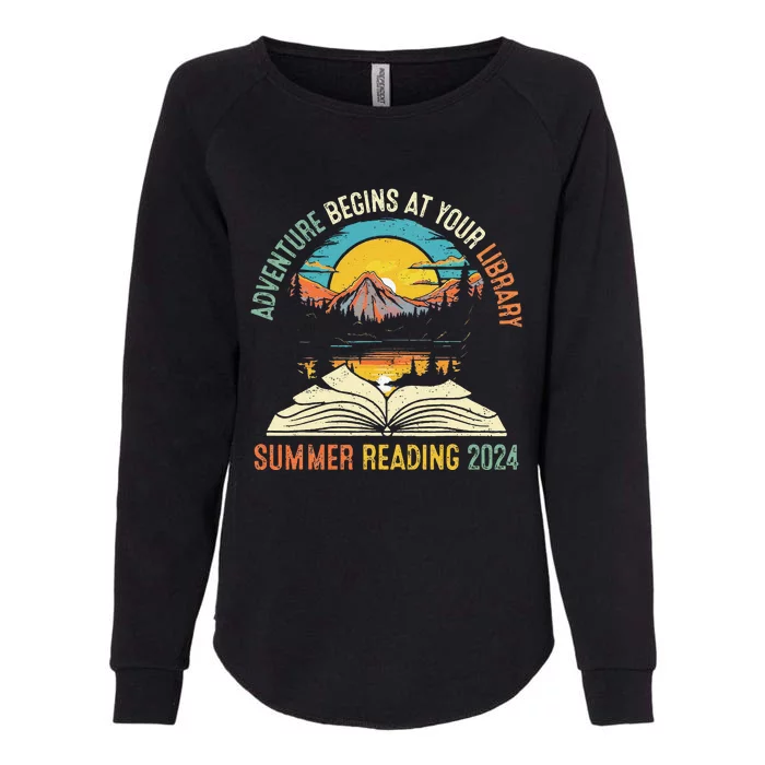 Adventure Begins At Your Library Summer Reading 2024 Vintage Womens California Wash Sweatshirt