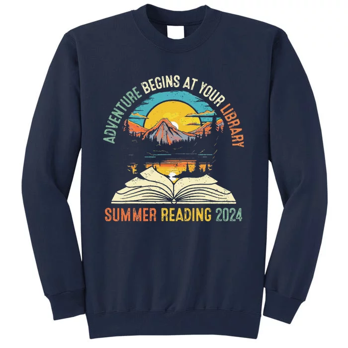 Adventure Begins At Your Library Summer Reading 2024 Vintage Tall Sweatshirt