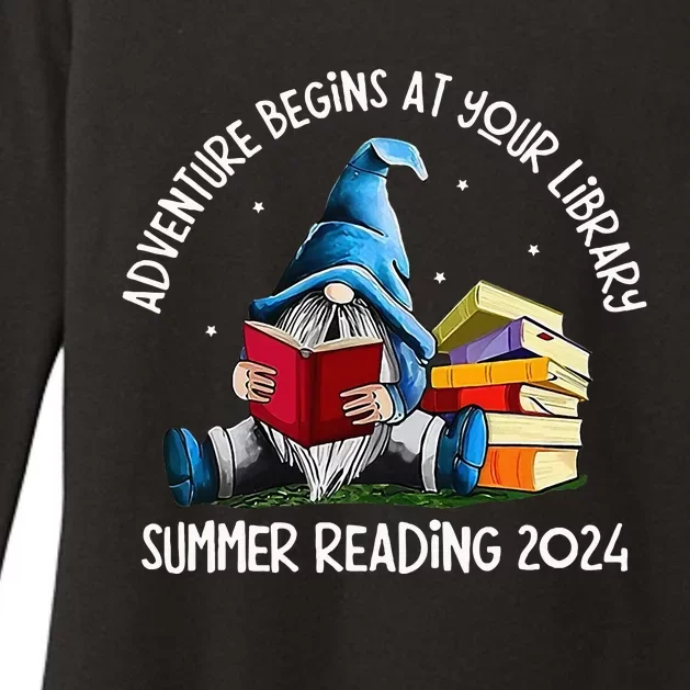 Adventure Begins At Your Library Summer Reading 2024 Gnome Womens CVC Long Sleeve Shirt