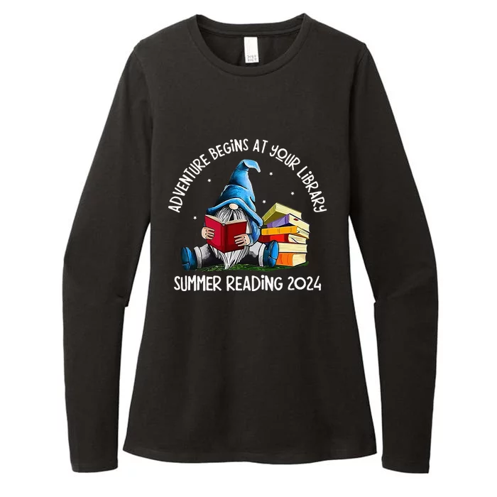 Adventure Begins At Your Library Summer Reading 2024 Gnome Womens CVC Long Sleeve Shirt