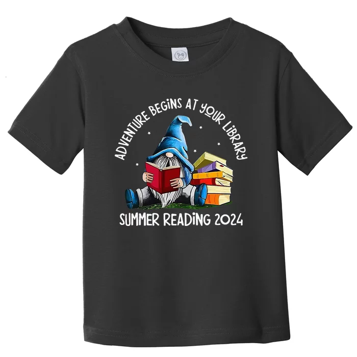 Adventure Begins At Your Library Summer Reading 2024 Gnome Toddler T-Shirt