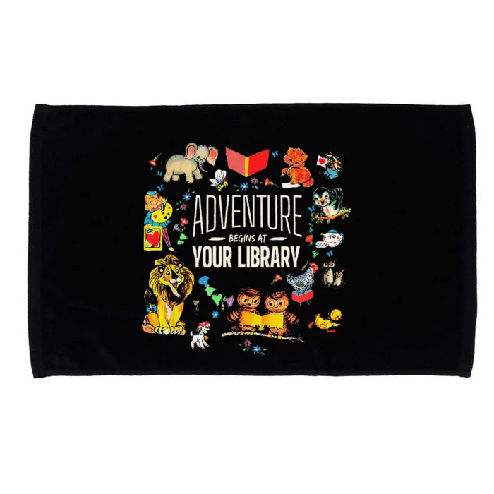 Adventure Begins At Your Library Summer Reading 2024 Animals Microfiber Hand Towel