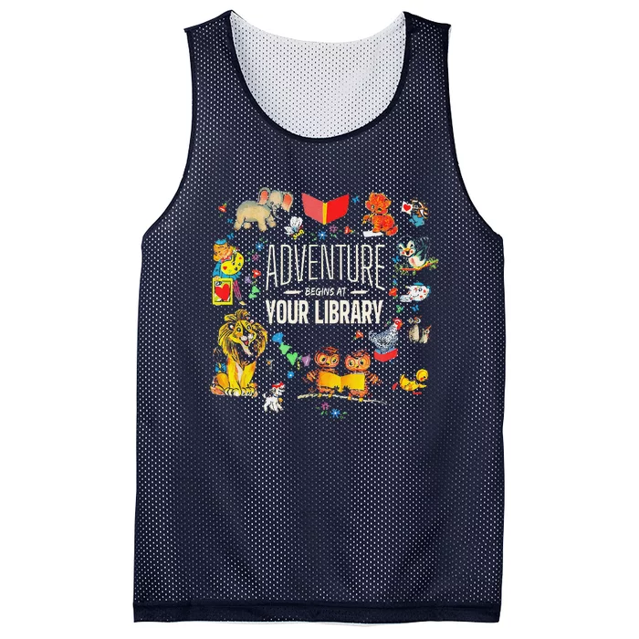 Adventure Begins At Your Library Summer Reading 2024 Animals Mesh Reversible Basketball Jersey Tank