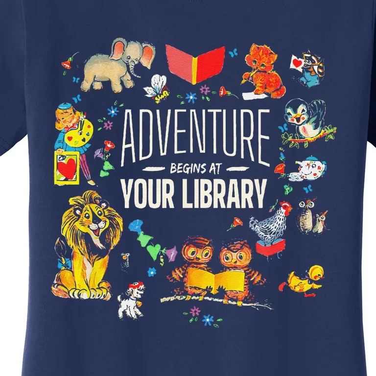 Adventure Begins At Your Library Summer Reading 2024 Animals Women's T-Shirt