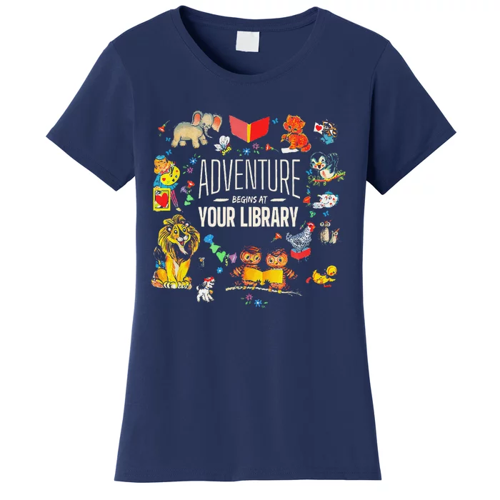 Adventure Begins At Your Library Summer Reading 2024 Animals Women's T-Shirt