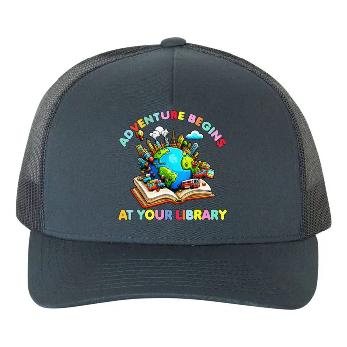 Adventure Begins At Your Library Summer Reading 2024 Earth Yupoong Adult 5-Panel Trucker Hat