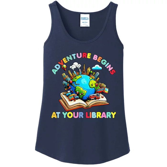 Adventure Begins At Your Library Summer Reading 2024 Earth Ladies Essential Tank