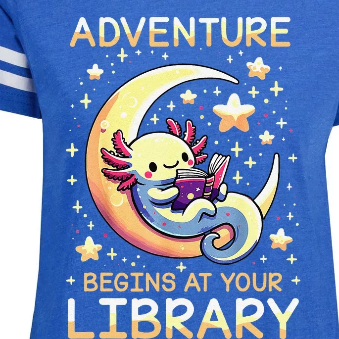 Adventure Begins At Your Library Summer Reading Program 2024 Enza Ladies Jersey Football T-Shirt