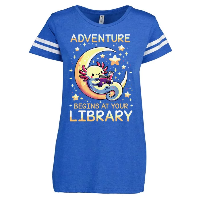 Adventure Begins At Your Library Summer Reading Program 2024 Enza Ladies Jersey Football T-Shirt