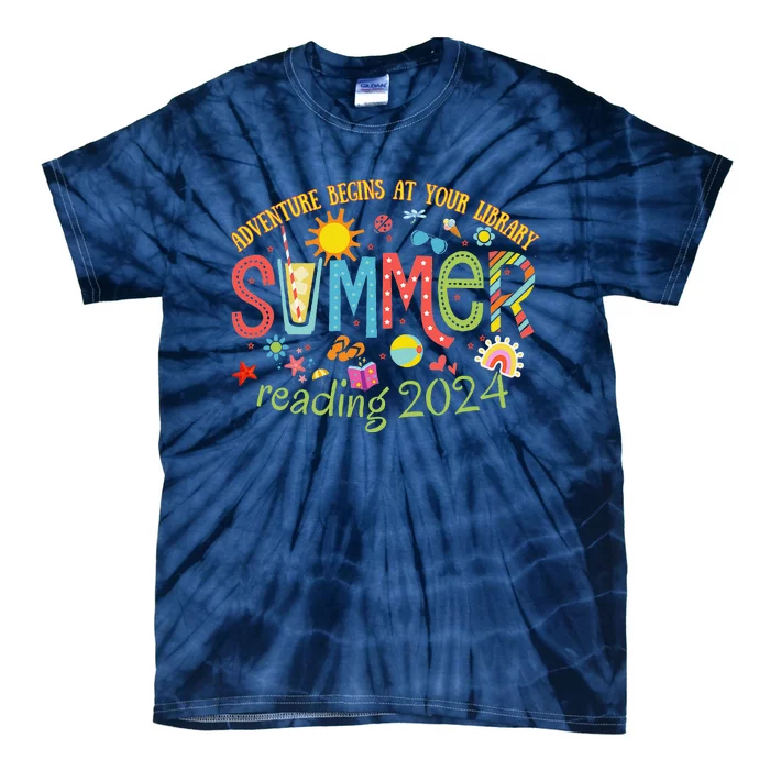 Adventure Begins At Your Library Summer Reading Program 2024 Tie-Dye T-Shirt