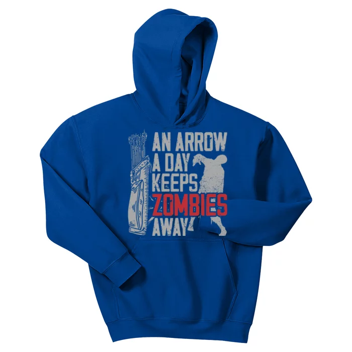 Archery Bow Archer Zombie Vintage An Arrow A Day Keeps Gift Kids Hoodie