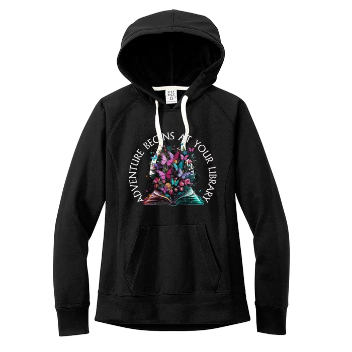 Adventure Begins At Your Library Summer Reading 2024 Gift Women's Fleece Hoodie