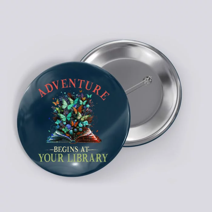 Adventure Begins At Your Library Summer Reading 2024 Flowers Button