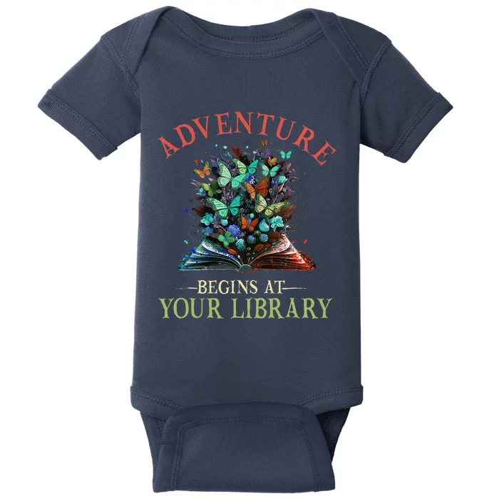 Adventure Begins At Your Library Summer Reading 2024 Flowers Baby Bodysuit