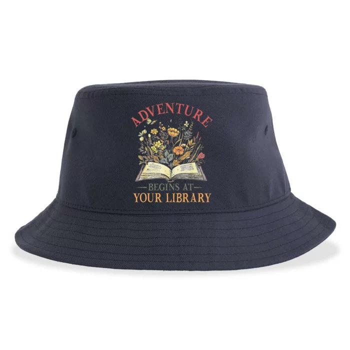 Adventure Begins At Your Library Summer Reading 2024 Flowers Sustainable Bucket Hat