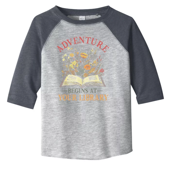 Adventure Begins At Your Library Summer Reading 2024 Flowers Toddler Fine Jersey T-Shirt