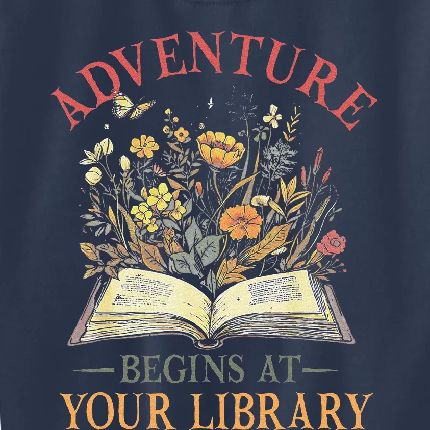 Adventure Begins At Your Library Summer Reading 2024 Flowers Kids Sweatshirt