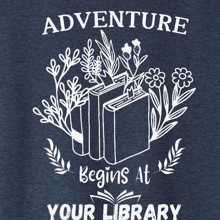 Adventure Begins At Your Library Summer Reading Women's Crop Top Tee