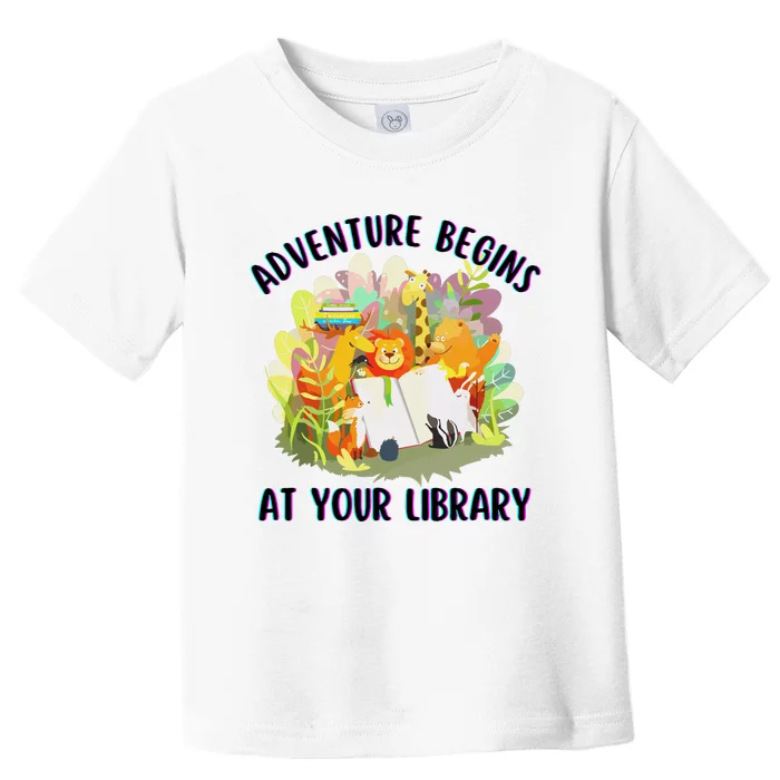 Adventure Begins At Your Library Summer Reading 2024 Animals Toddler T-Shirt