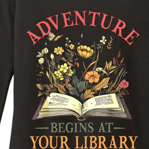 Adventure Begins At Your Library Summer Reading 2024 Flowers Womens CVC Long Sleeve Shirt