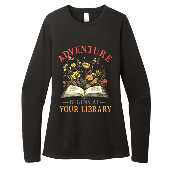 Adventure Begins At Your Library Summer Reading 2024 Flowers Womens CVC Long Sleeve Shirt