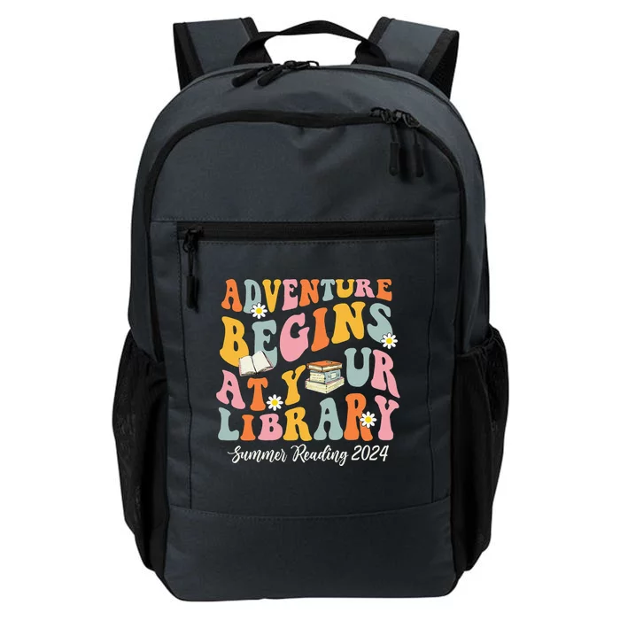 Adventure Begins At Your Library Summer Reading 2024 Groovy Daily Commute Backpack