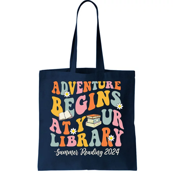 Adventure Begins At Your Library Summer Reading 2024 Groovy Tote Bag