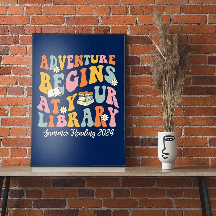 Adventure Begins At Your Library Summer Reading 2024 Groovy Poster