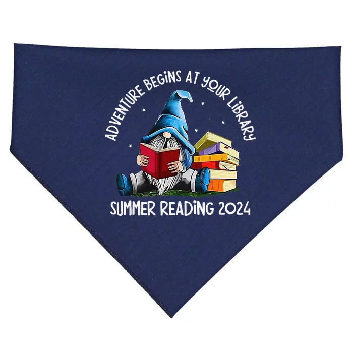 Adventure Begins At Your Library Summer Reading 2024 Gnome USA-Made Doggie Bandana