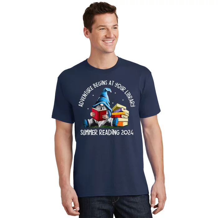 Adventure Begins At Your Library Summer Reading 2024 Gnome T-Shirt