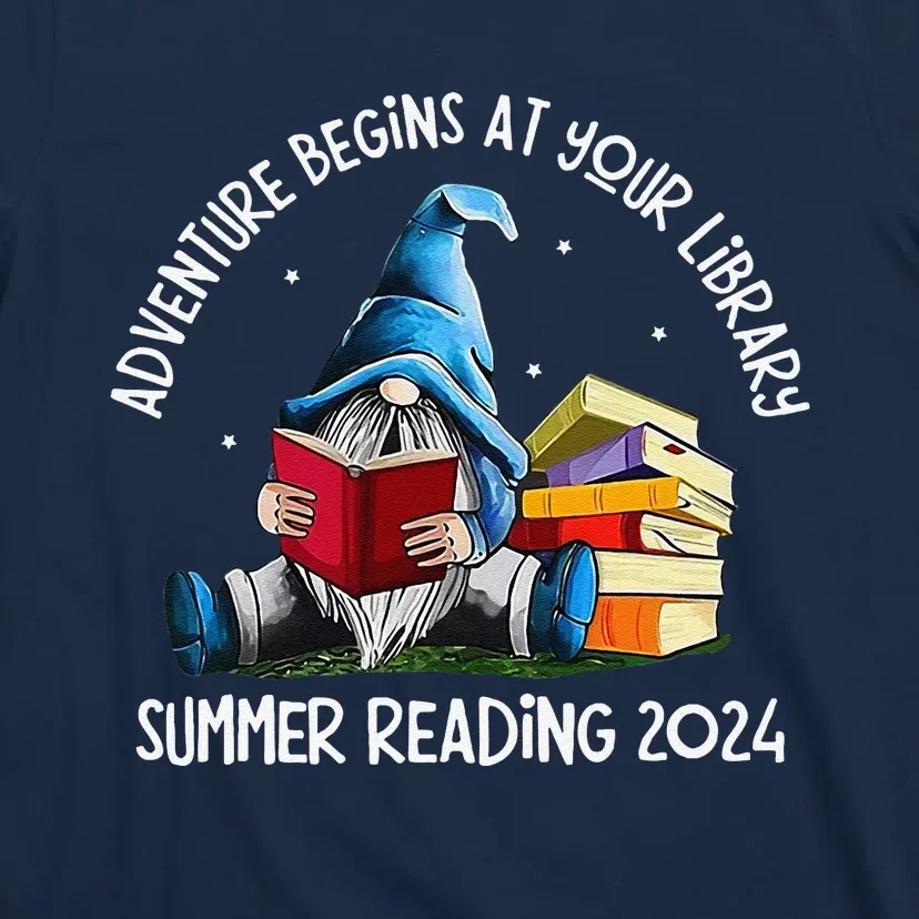 Adventure Begins At Your Library Summer Reading 2024 Gnome T-Shirt