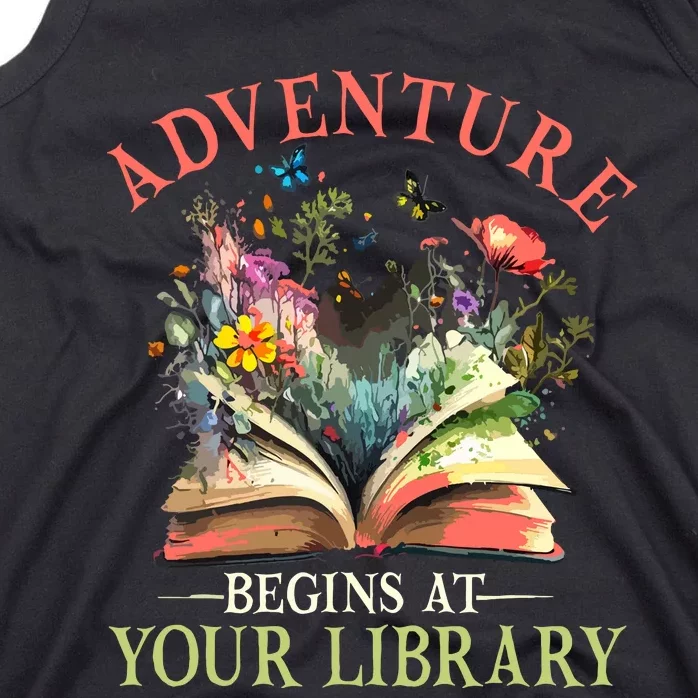 Adventure Begins At Your Library Summer Reading 2024 Flowers Tank Top