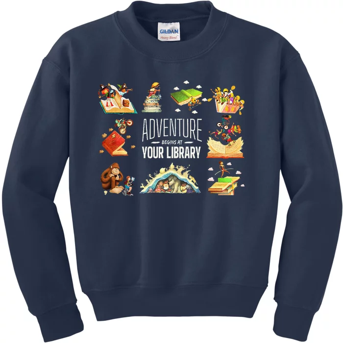 Adventure Begins At Your Library Summer Reading 2024 Funny Kids Sweatshirt