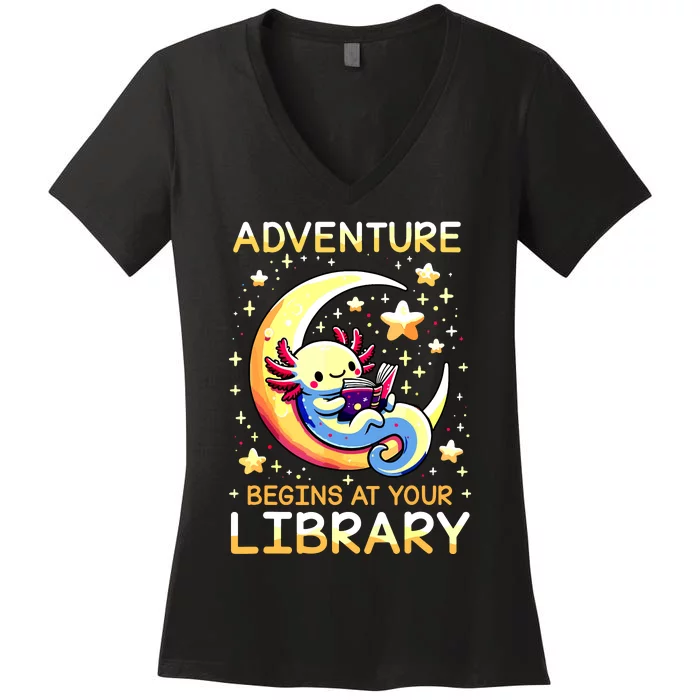 Adventure Begins At Your Library Summer Reading Program 2024 Women's V-Neck T-Shirt