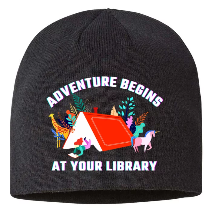 Adventure Begins At Your Library Summer Reading 2024 8 1/2in Sustainable Knit Beanie