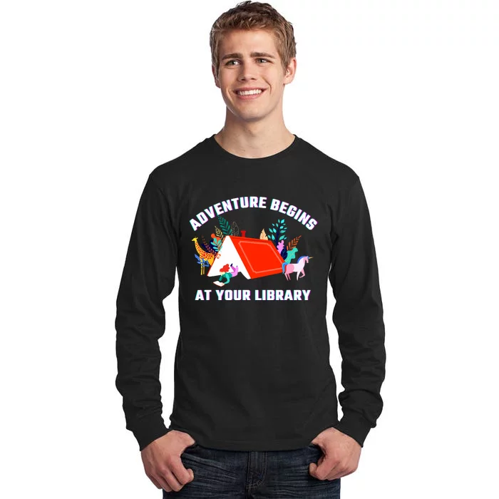 Adventure Begins At Your Library Summer Reading 2024 Tall Long Sleeve T-Shirt