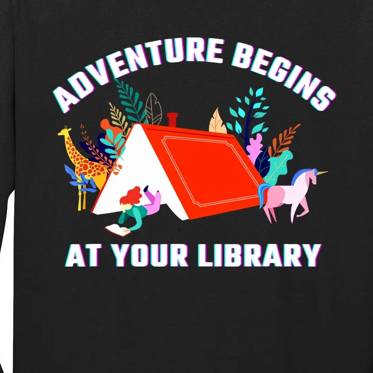 Adventure Begins At Your Library Summer Reading 2024 Tall Long Sleeve T-Shirt