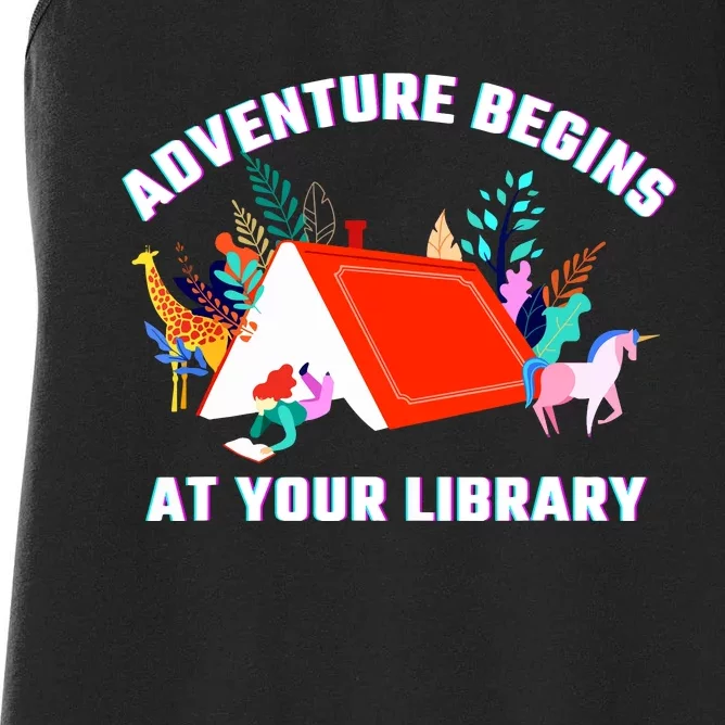 Adventure Begins At Your Library Summer Reading 2024 Women's Racerback Tank