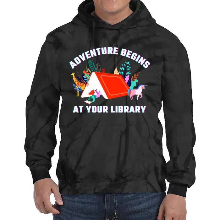 Adventure Begins At Your Library Summer Reading 2024 Tie Dye Hoodie