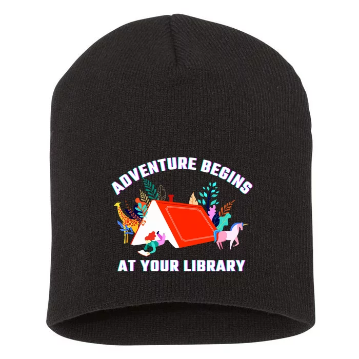 Adventure Begins At Your Library Summer Reading 2024 Short Acrylic Beanie