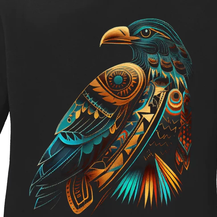 Amazon Bird American Indian Northwest Tribal Graphic Tees Ladies Long Sleeve Shirt