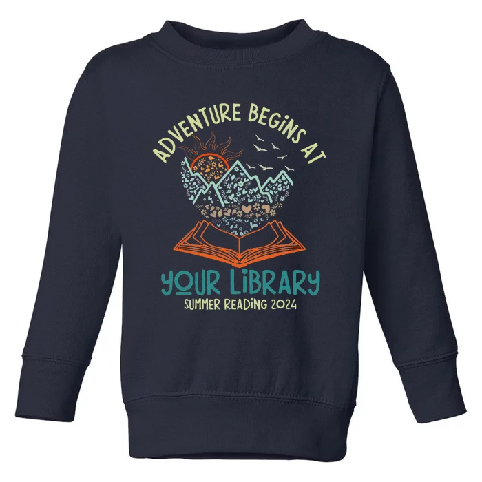 Adventure Begins At Your Library Summer Reading 2024 Toddler Sweatshirt