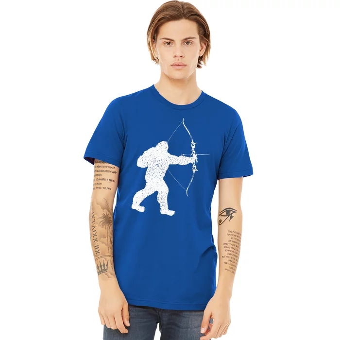 Archery Bowman Archer Bowhunter Arrow Bigfoot Legend Premium T-Shirt