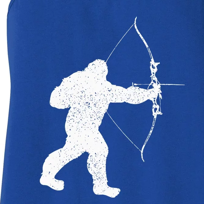 Archery Bowman Archer Bowhunter Arrow Bigfoot Legend Women's Racerback Tank