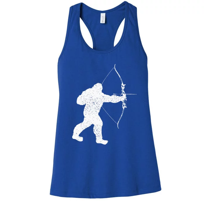 Archery Bowman Archer Bowhunter Arrow Bigfoot Legend Women's Racerback Tank