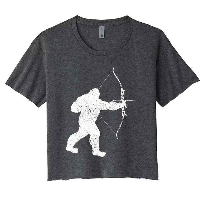 Archery Bowman Archer Bowhunter Arrow Bigfoot Legend Women's Crop Top Tee